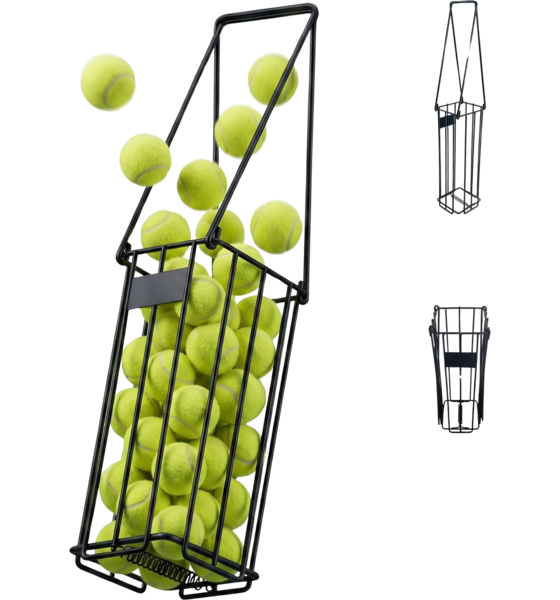 
NORTHIX, 
Tennis Ball Basket, Black Metal, Fold-down Handles, 
Detail 1
