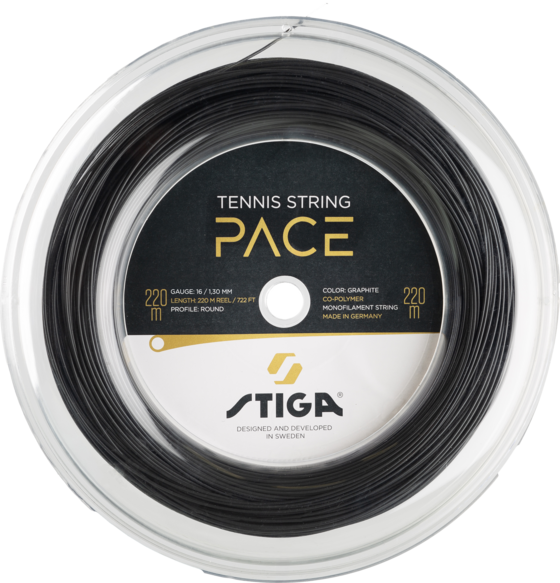 
STIGA, 
Tennis String Pace 220 M Reel Graphite - 1.30mm, 
Detail 1
