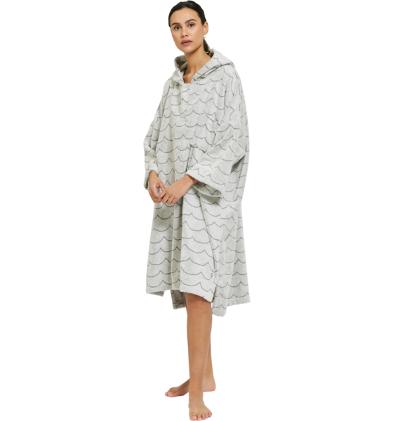 947747101101 EMMAMALENA Terry Poncho Wave Ecru  Model01 Detail