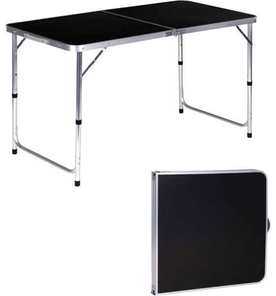 
B2X, 
Tourist Table Foldable Camping Table Black Top 120 X 60 Cm, 
Detail 1
