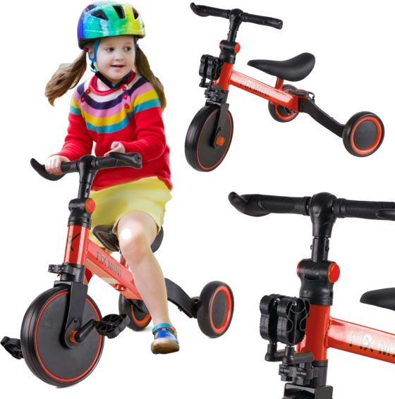 951605101101 B2X Trike Fix Mini Cross-country Tricycle 3in1 With Pedals Red  Standard Detail