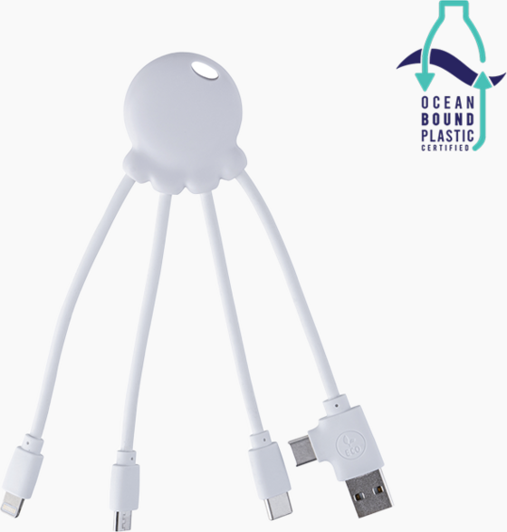 
XOOPAR, 
Universal Multi Usb-laddkabel I &Aring;tervunnen Plast Fr&aring;n Havet - Octopus Obp Vit, 
Detail 1
