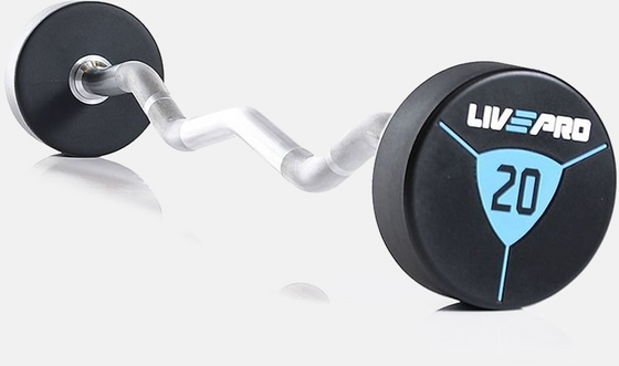 LIVEPRO, Urethane Ez Curl Barbell 20kg