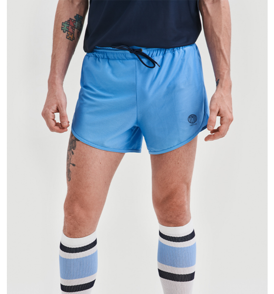 950119101101 YMR TRACK CLUB Utö Men's Shorts Blue  Model01 Detail