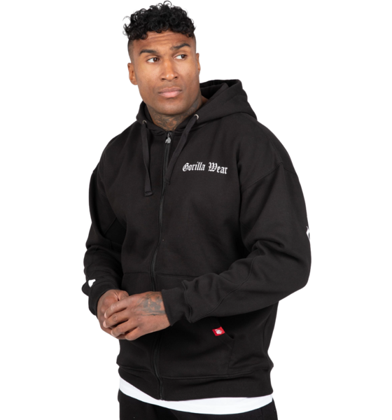 956878101101 GORILLA WEAR Utah Zipped Hoodie  Model01 Detail