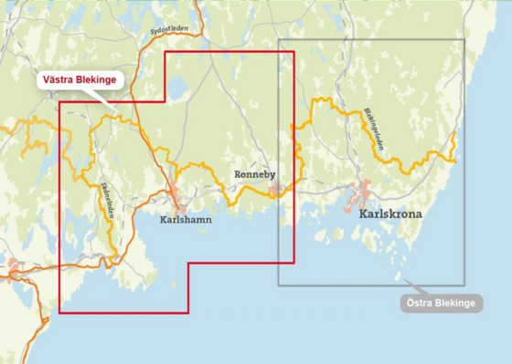 
CALAZO, 
Västra Blekinge 1:50 000, 
Detail 2
