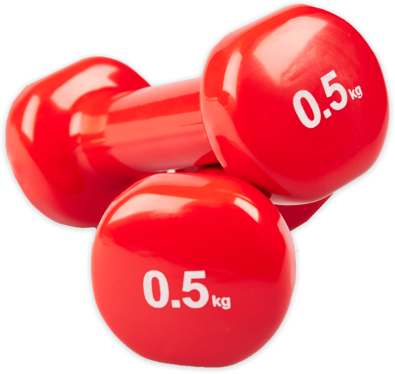 
MATCHU SPORTS, 
Vinyl Hantlar Set Per 2 St - 0.5 Kg - R&ouml;d, 
Detail 1
