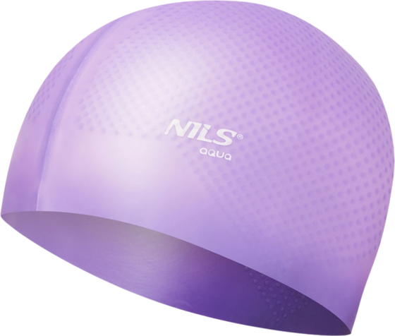 
NORTHIX, 
Violet Silicone Swimming Cap, Solid Color, Dots Design, 
Detail 1
