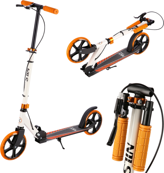 
NORTHIX, 
White-orange Kick Scooter, Adjustable Height, 
Detail 1
