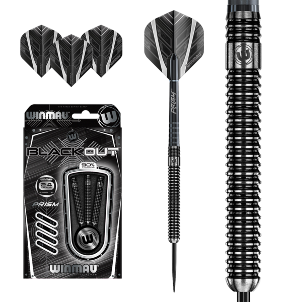 WINMAU, Winmau Blackout Steel Tip Darts 24gr