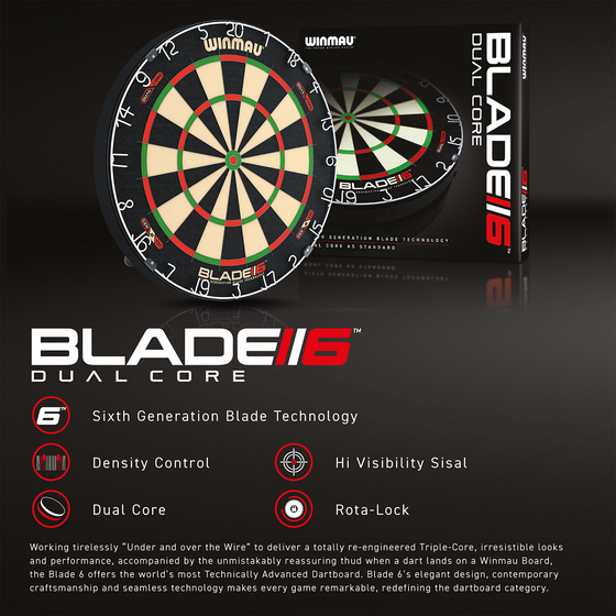 WINMAU, Winmau Blade 6 Dual Core Dartboard