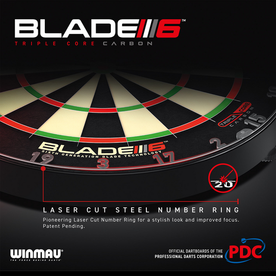 
WINMAU, 
Winmau Blade 6 Triple Core Dartboard, 
Detail 4
