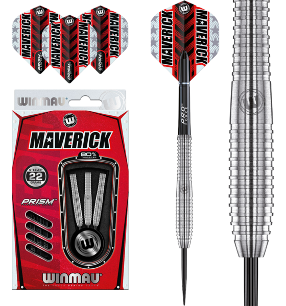 WINMAU, Winmau Maverick 80% Tungsten Steel Tip Darts