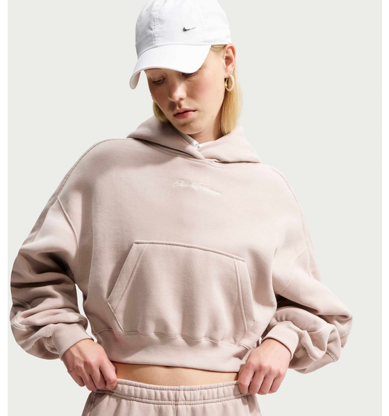 
NIKE, 
Women's Cropped Pullover Hoodie Studio Fleece Medium Weight 'graphic Pack', 
Detail 1
