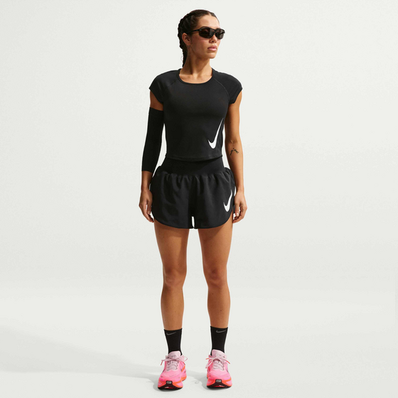 
NIKE, 
Women's Dri-fit Mid-rise Brief-lined Running Shorts Tempo Flow Swoosh, 
Detail 1
