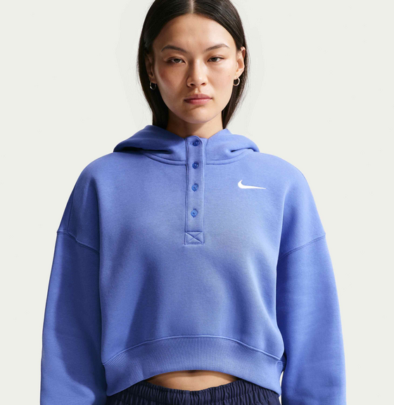 
NIKE, 
Women's Oversized Cropped Henley Hoodie Sportswear Phoenix Fleece, 
Detail 1
