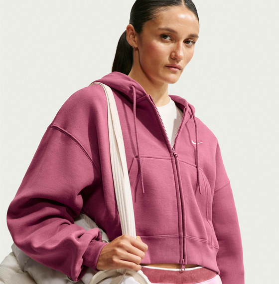 
NIKE, 
Women's Oversized Full-zip Cropped Hoodie Studio Fleece Medium Weight, 
Detail 1
