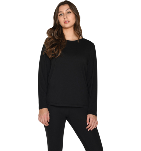 926454101101 URBAN QUEST Women Bamboo L/s T-shirt Loose Fit  Model01 Detail