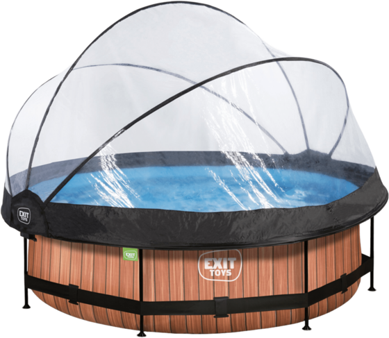 
EXIT, 
Wood Pool &Oslash;300x76cm Med Filterpump Och Tak - Brun, 
Detail 1
