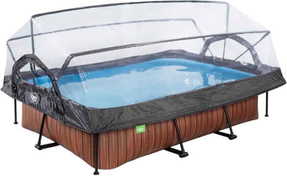 
EXIT, 
Wood Pool 300x200x65cm Med Filterpump Och Tak - Brun, 
Detail 1
