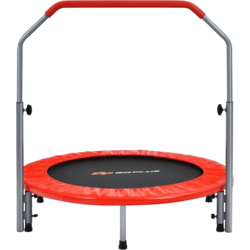 955179101101 B2X Ø101 Cm Folding Mini Trampoline With Height-adjustable Handle Fitness Trampoline Red  Standard Small1x1