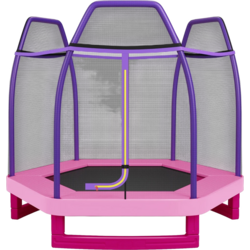 956755101101 B2X Ø223cm Garden Trampoline With Safety Net Indoor/outdoor Trampoline For Children Pink  Standard Small1x1