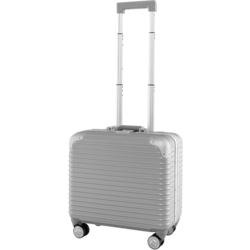 956756101101 B2X 16” Hand Luggage 34l Rolling Suitcase With Laptop Compartment  Spinner Wheels 43 X 24 X 44 Cm Silve  Standard Small1x1
