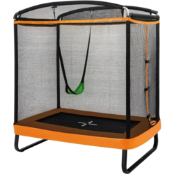 956799101101 B2X 2 In 1 Children's Trampoline With Swing  Safety Net  Edge Cover Orange  Standard Small1x1