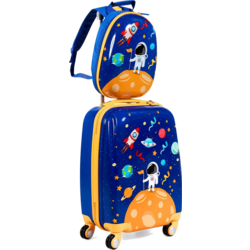 950394101101 NORTHIX 2 Pcs. Children's Suitcase + Backpack Made Of Plastic Children's Trolley Children's Luggage Astronau  Standard Small1x1