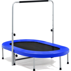 950418101101 NORTHIX 2 Person Trampoline With Height-adjustable Handle Mini Trampoline 154 X 90 X 92 -132 Cm Blue  Standard Small1x1