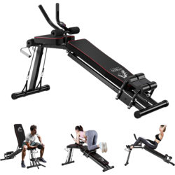 954057101101 HOMEFITNESSCODE 2-i-1 Justerbar Träningsbänk , Magtränare För Hemmet – Multifunktionell Bänk  Standard Small1x1