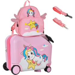 956786101101 B2X 2-piece Children's Suitcase + Backpack 47 Cm Long Ride-on Suitcase And 30 Cm Wide Backpack Pink Unic  Standard Small1x1