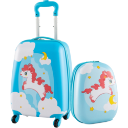 956800101101 B2X 2-piece Children's Suitcase + Backpack Made Of Plastic Children's Trolley Children's Luggage 12"+16"  Standard Small1x1