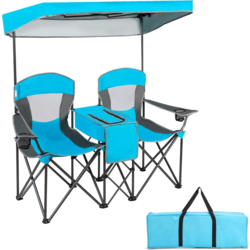 950503101101 B2X 2-seater Camping Chair With Sun Protection Mini Table Folding Fishing Chair With Carry Bag 166 X 71  Standard Small1x1