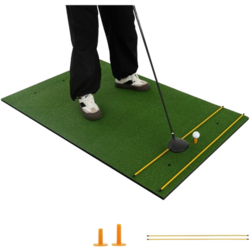 956770101101 B2X 3 In 1 Golf Hitting Mat With Artificial Grass 2 Golf Tees 2 Alignment Rods  6 Pre-drilled Tee Holes  Standard Small1x1