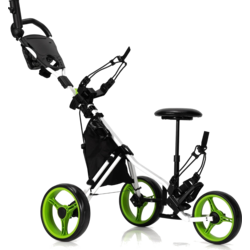 951580101101 NORTHIX 3 Wheel Golf Trolley Made Of Aluminum With Umbrella Holder  Seat Folding Golf Cart Golf Caddy Green  Standard Small1x1