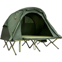 950374101101 NORTHIX 4 In 1 Camping Tent Set For 2 People With Cover And Mattress 194 X 146 X 160 Cm Green  Standard Small1x1