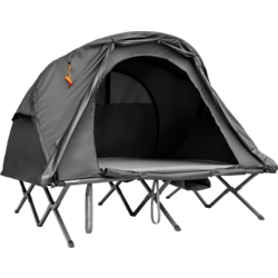 950427101101 NORTHIX 4 In 1 Hiking Tent Set For 2 People With Cover And Mattress 194 X 146 X 160 Cm Gray  Standard Small1x1