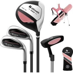 954908101101 B2X 4-piece Children's Golf Club Set With Golf Bag And Rain Cover For Children Aged 8-10 Years, Pink  Standard Small1x1