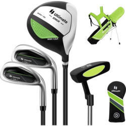 955096101101 B2X 4-piece Children's Golf Club Set With Golf Bag And Rain Cover For Children Aged 8-10 Years. Green  Standard Small1x1