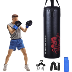 950552101101 B2X 5-piece Punching Bag Set For Children With Boxing Gloves, Skipping Rope, Carry Bag, Ceiling Hook, Ha  Standard Small1x1