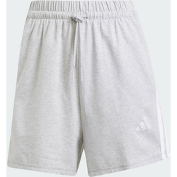 Adidas Essentials 3-stripes Cotton Shorts - LIGHT GREY HEATHER / WHITE Standard Small1x1
