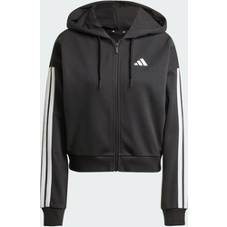 Adidas Essentials 3-stripes French Terry Full-zip Hoodie - BLACK / WHITE Standard Small1x1