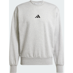 Adidas Essentials Feelcozy Fleece Sweatshirt - MEDIUM GREY HEATHER / BLACK Standard Small1x1