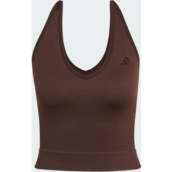 Adidas Workout Essentials Knit Halterneck T-shirt - AURORA COFFEE Standard Small1x1