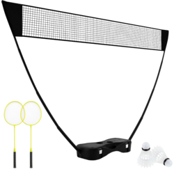 954945101101 NORTHIX Badminton Net Stand Portable Shuttlecock Game With Rackets Complete Badminton Set Black  Standard Small1x1