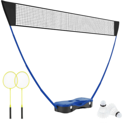 954939101101 NORTHIX Badminton Net Stand Portable Shuttlecock Game With Rackets Complete Badminton Set Blue  Standard Small1x1