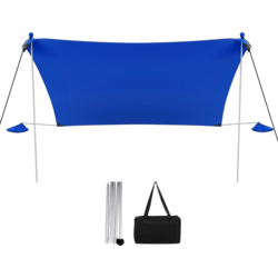 954948101101 NORTHIX Beach Tent 230 X 200 Cm Upf 50+ Sun Tent With Sand Anchors, Sandbags And 2 Support Poles Blue  Standard Small1x1