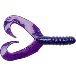 950177101101 BIG BITE BAITS Big Bite Baits Twin Tail Grub Electric Grape 7cm, 10-pack  Standard Small1x1