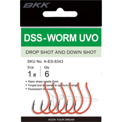927459101101 BKK Bkk Dss-worm Uvo #2 Dropshot/rig Hook 6-pack  Standard Small1x1